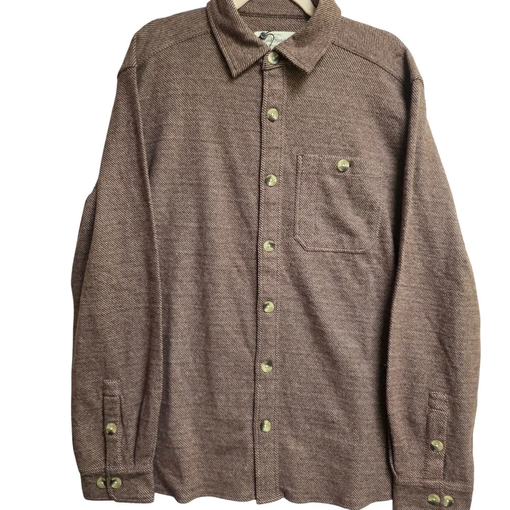 OLD RANCH Men's L Maroon Herringbone Shacket Shirt Jacket Outdoor Rustic NWOT‎